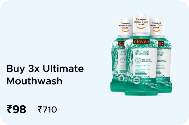 Clove Oral Care: Buy 3x Ultimate Mouthwash | ₹32 per Clove Oral Care: Buy 3x Ultimate Mouthwash | ₹32 per